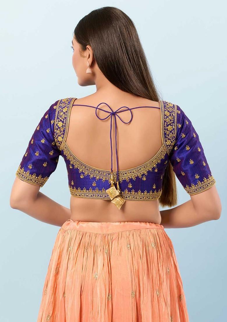 Women Square Neck Padded Saree Blouse