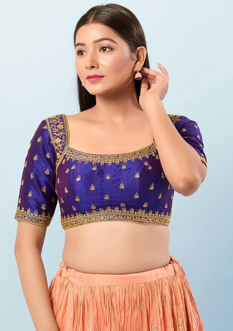 Women Square Neck Padded Saree Blouse