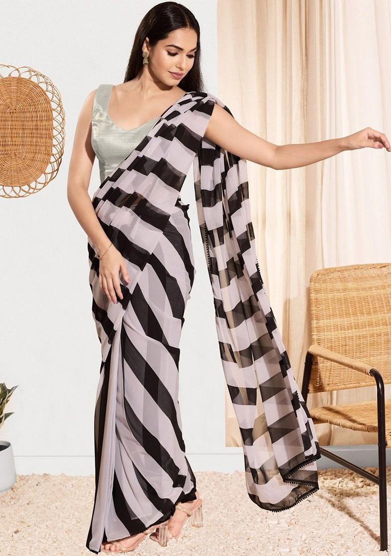 Woven Design V Neck Padded Saree Blouse