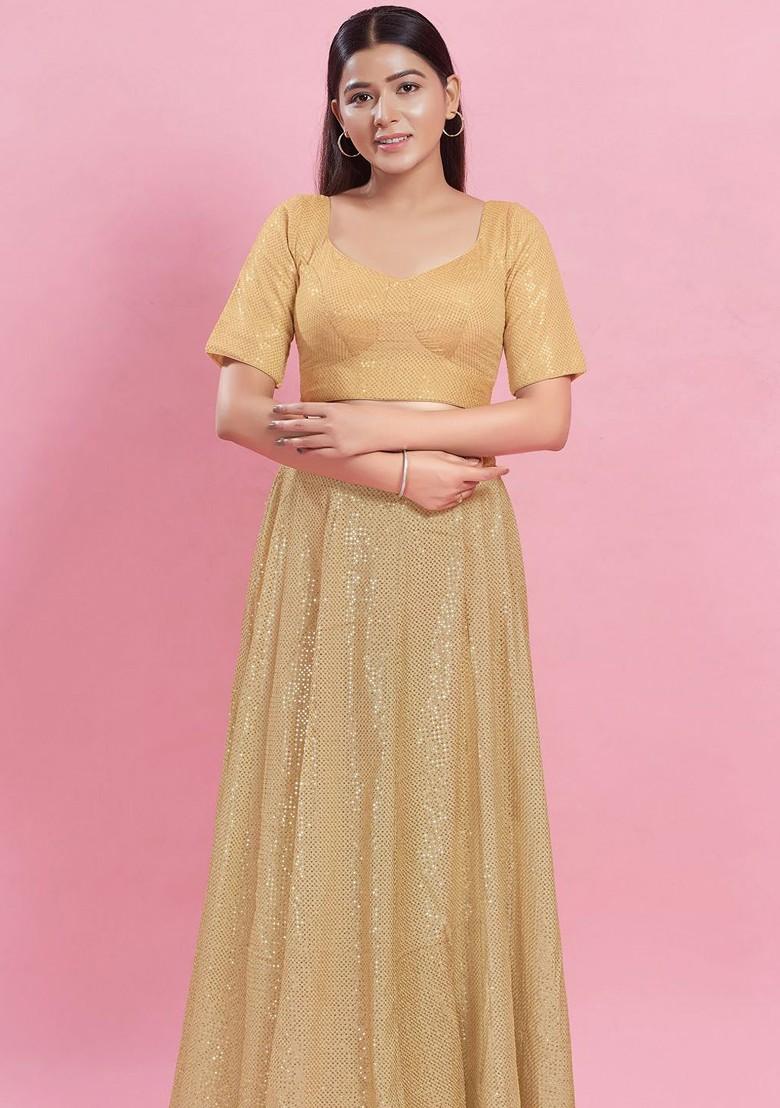 Embellished Silk U Neck Padded Saree Blouse