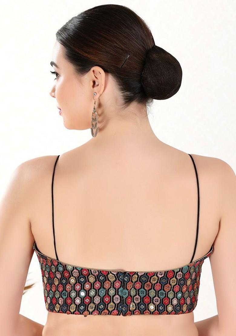 Gotta Patti Embroidered Sweetheart Neck Padded Saree Blouse