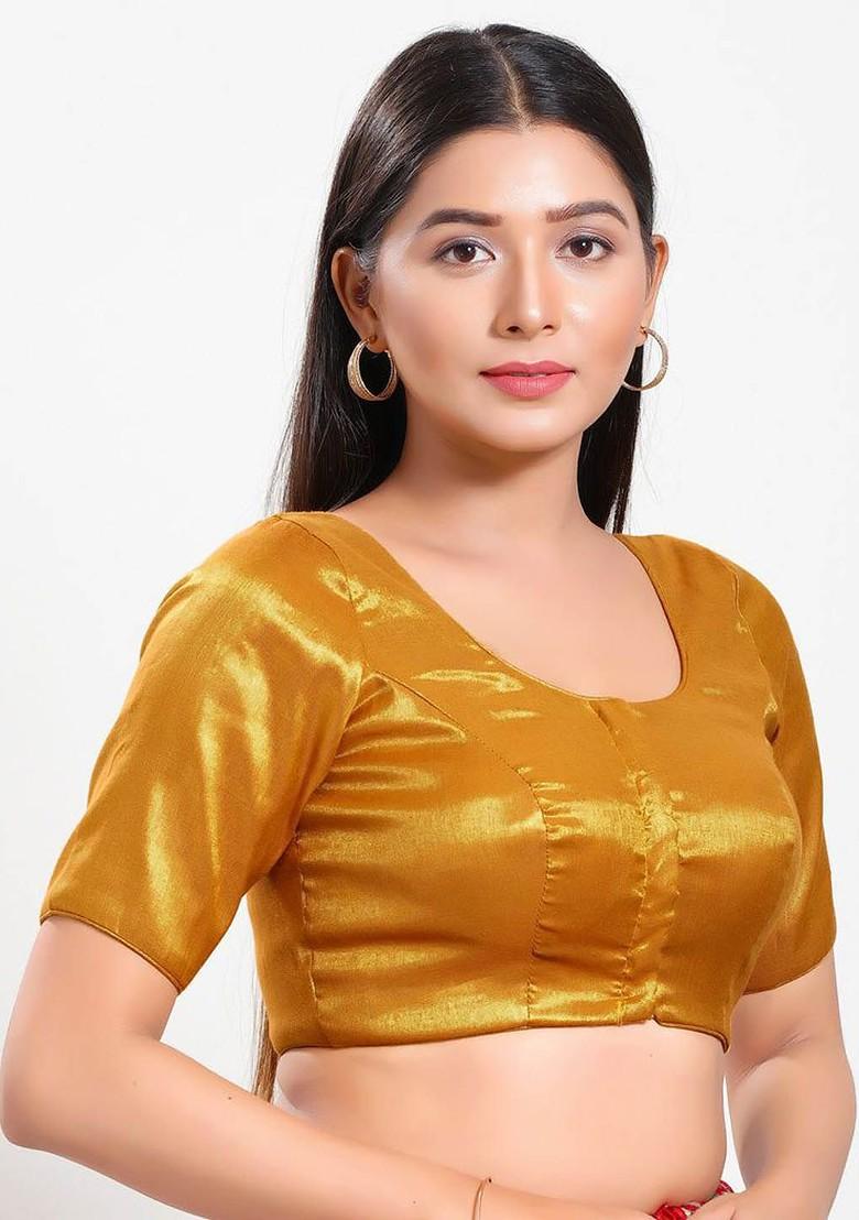 Silk Round Neck Padded Saree Blouse