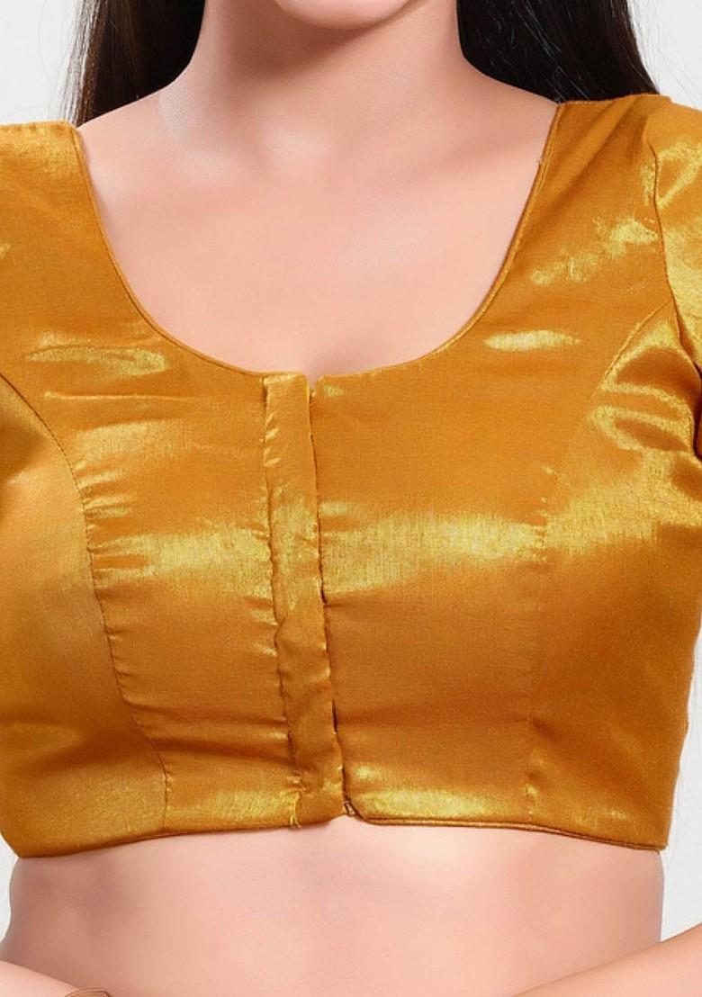 Silk Round Neck Padded Saree Blouse