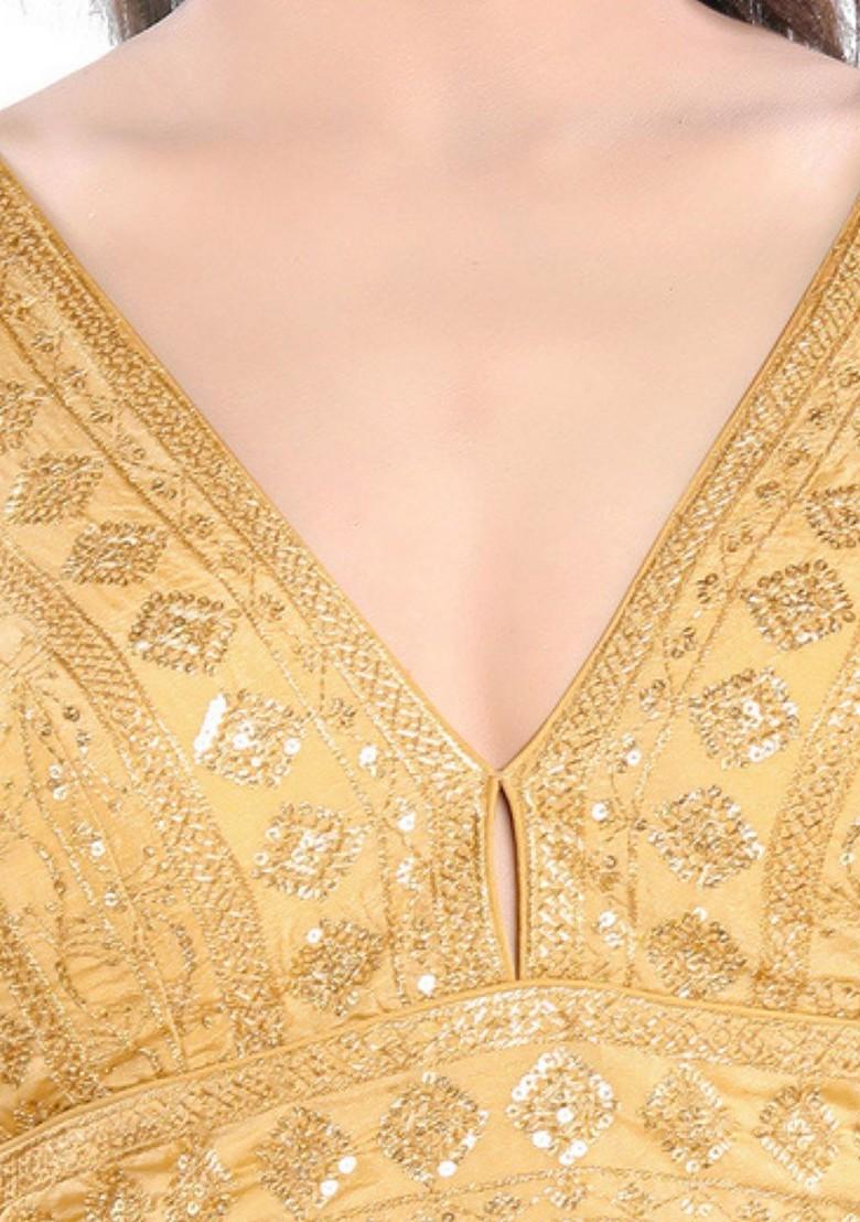 Women V Neck Padded Saree Blouse