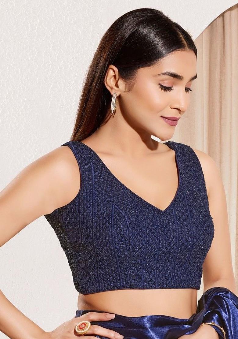 V Neck Padded Saree Blouse