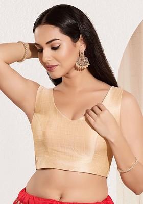 V Neck Padded Saree Blouse