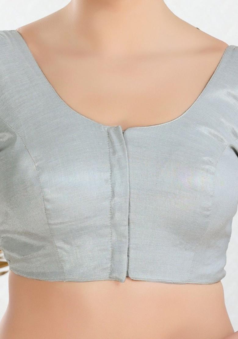 Silk Round Neck Padded Saree Blouse