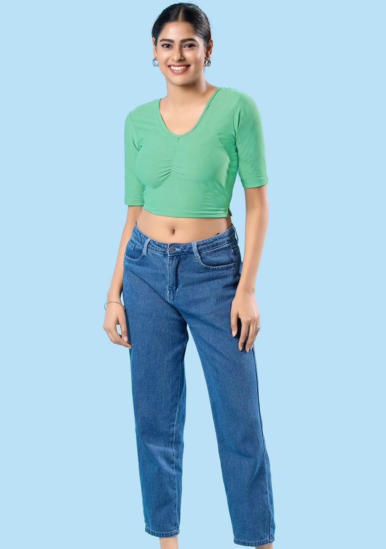 U Neck Non Padded Saree Blouse