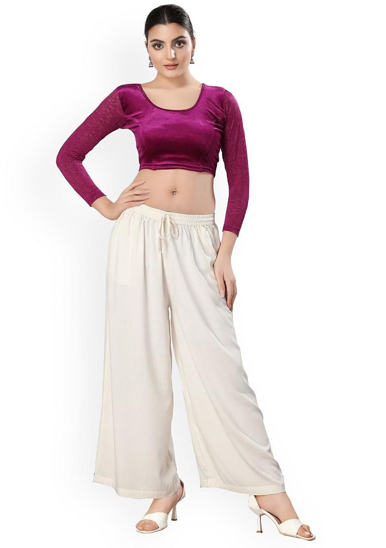 Velvet Round Neck Non Padded Stretchable Saree Blouse