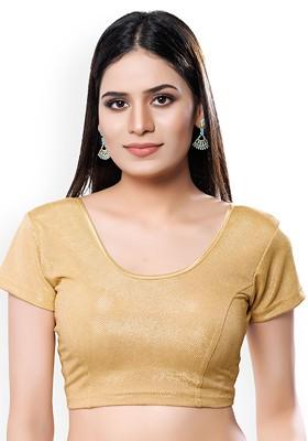Round Neck Non Padded Stretchable Saree Blouse