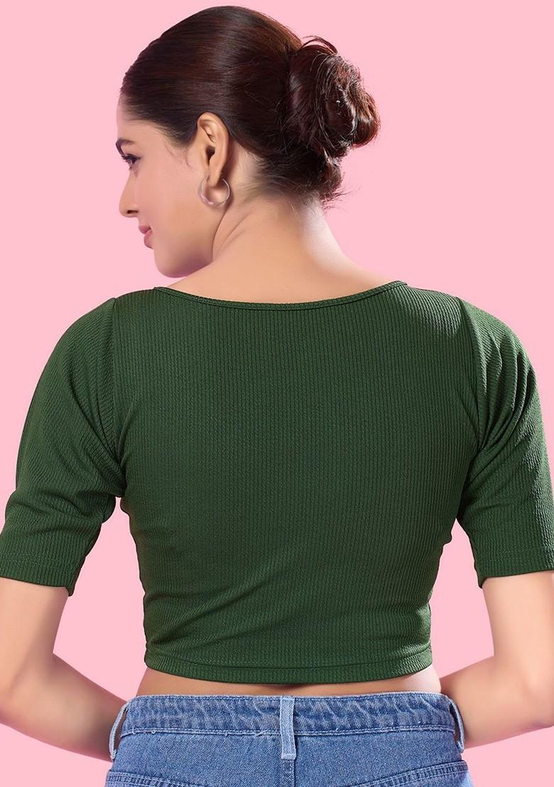 Silk Round Neck Non Padded Stretchable Saree Blouse