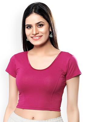 Round Neck Non Padded Stretchable Saree Blouse