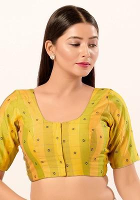 Women Round Neck Padded Saree Blouse