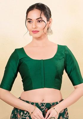 Women Round Neck Padded Saree Blouse