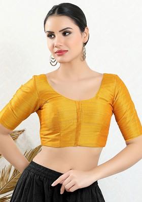 Women Round Neck Padded Saree Blouse