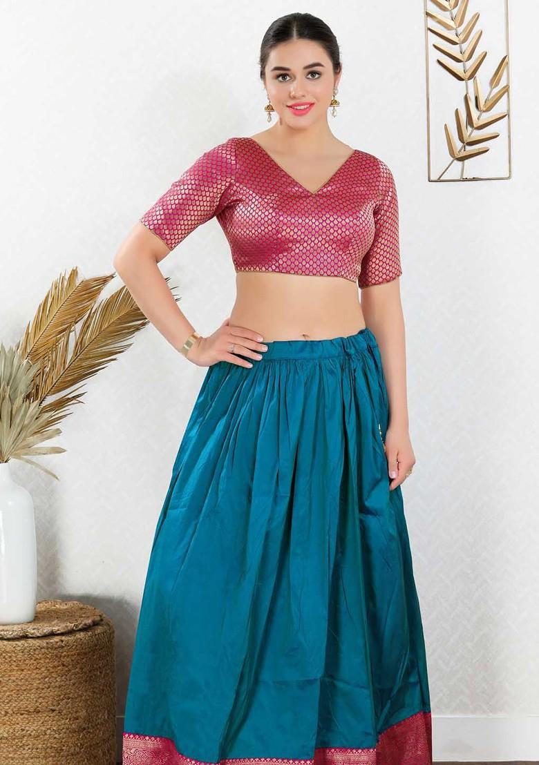 Women V Neck Padded Saree Blouse