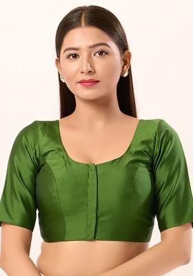 Women Round Neck Padded Saree Blouse