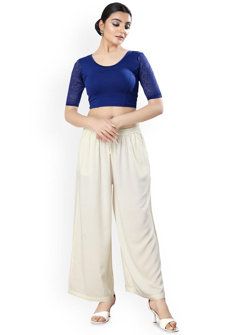 Round Neck Short Sleeves Non Padded Saree Blouse