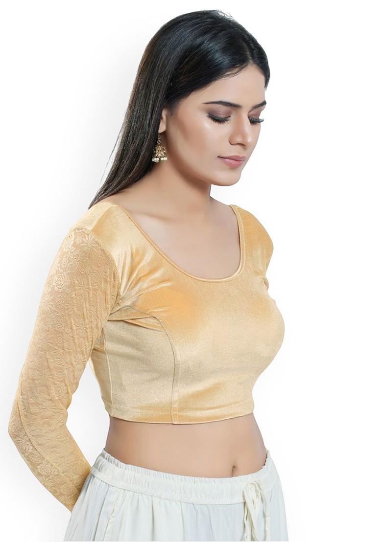 Round Neck Non Padded Saree Blouse