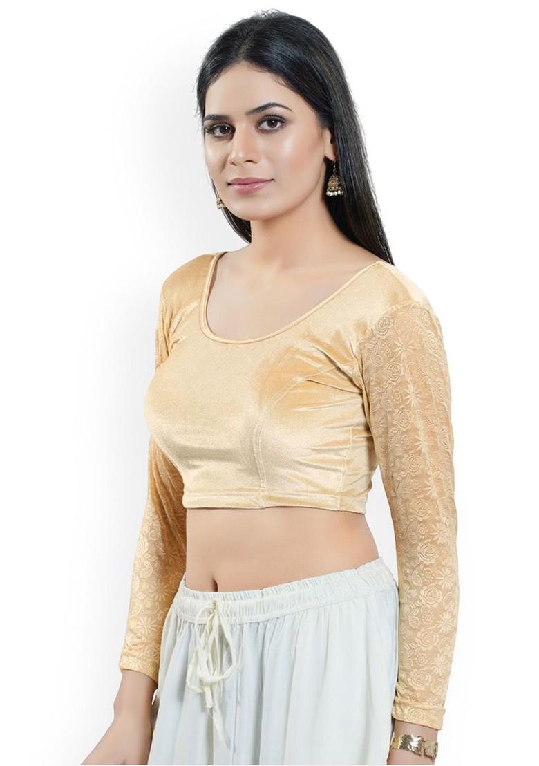 Round Neck Non Padded Saree Blouse