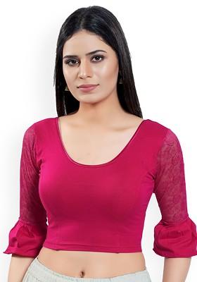 U Neck Non Padded Saree Blouse