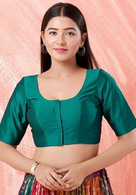 Women Round Neck Padded Saree Blouse