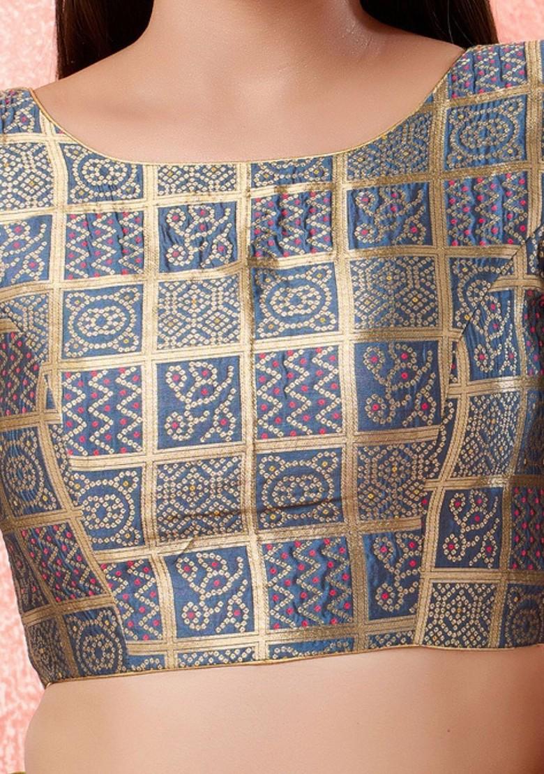 Women Boat Neck Padded Saree Blouse