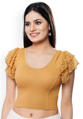 Women Round Neck Non Padded Stretchable Saree Blouse