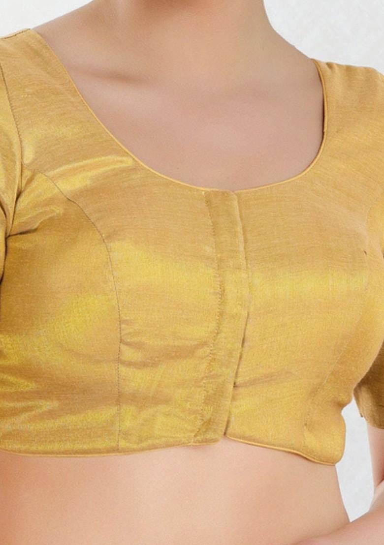 Silk Round Neck Padded Saree Blouse