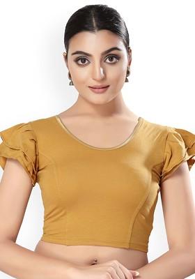 Round Neck Non Padded Stretchable Saree Blouse