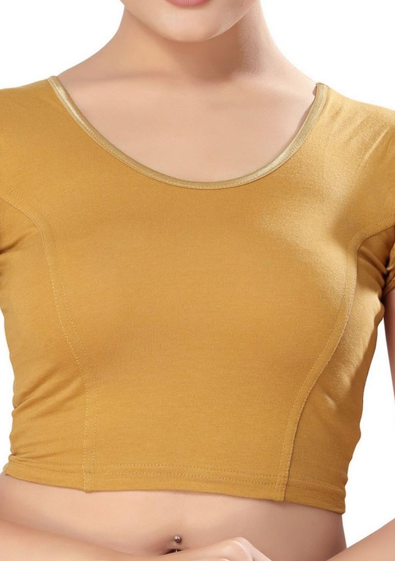 Round Neck Non Padded Stretchable Saree Blouse