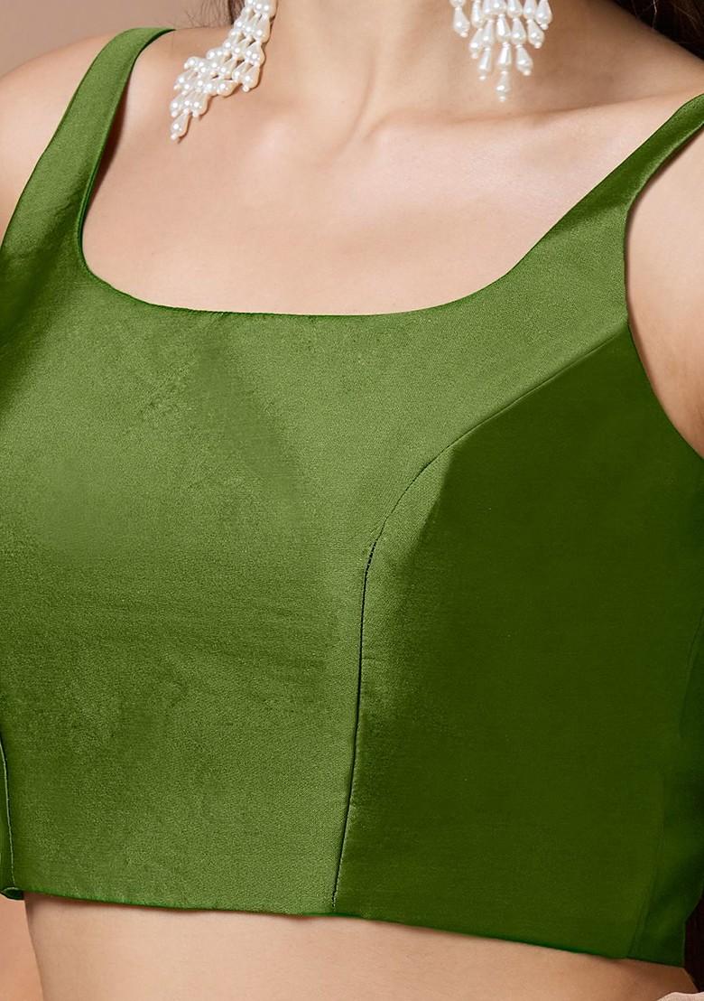 Women Silk Padded Readymade Saree Blouse