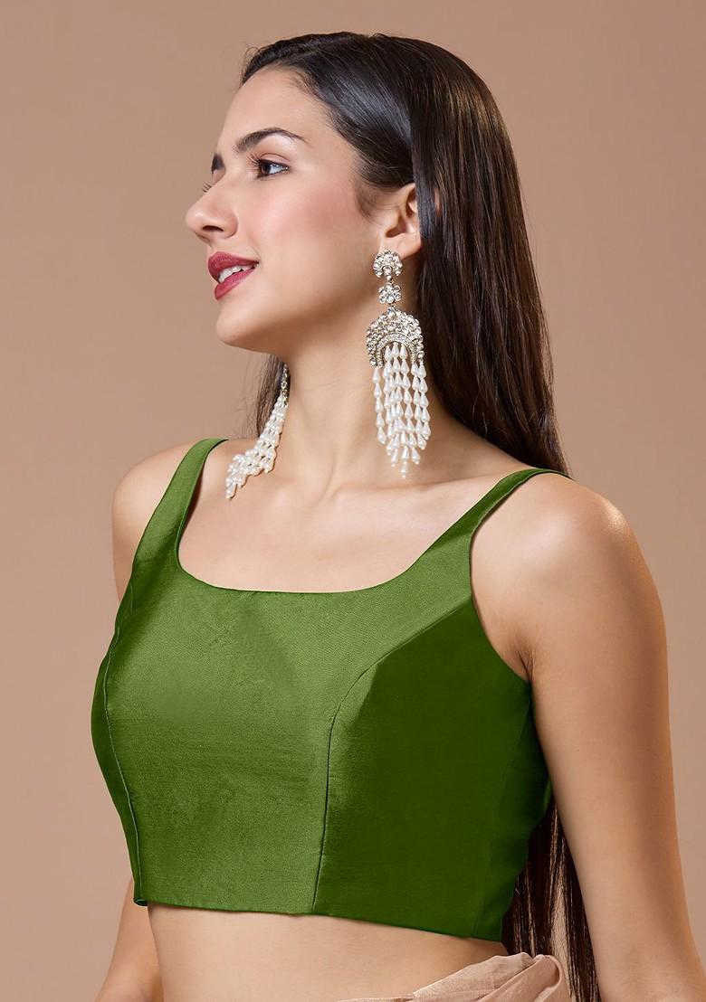 Women Silk Padded Readymade Saree Blouse