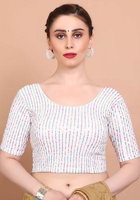Embroidered Stretchable Saree Blouse