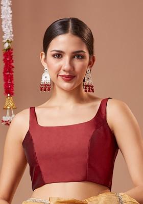 Silk Sleeveless Readymade Padded Saree Blouse