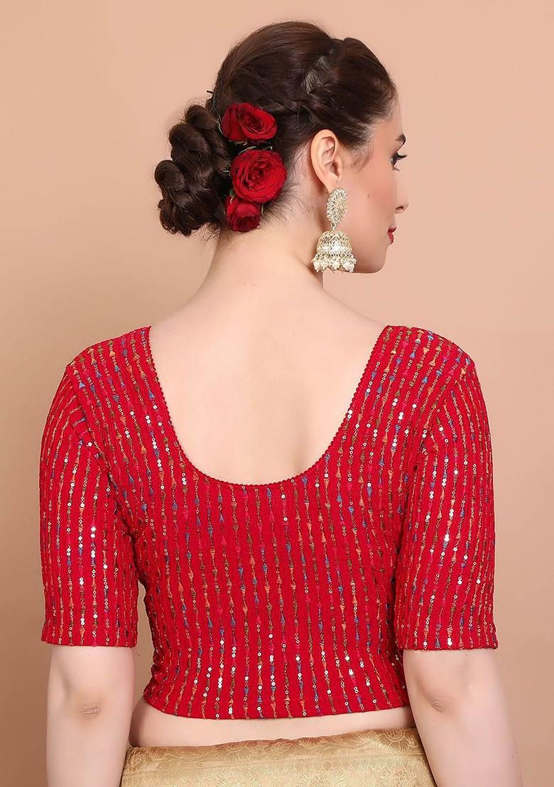 Embroidered Stretchable Saree Blouse