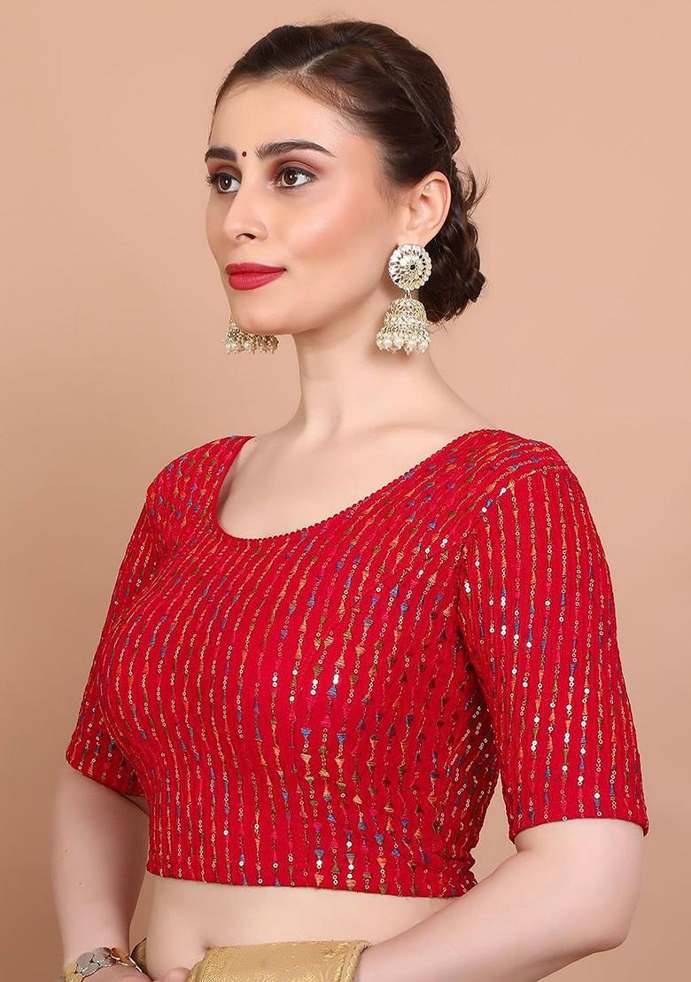 Embroidered Stretchable Saree Blouse