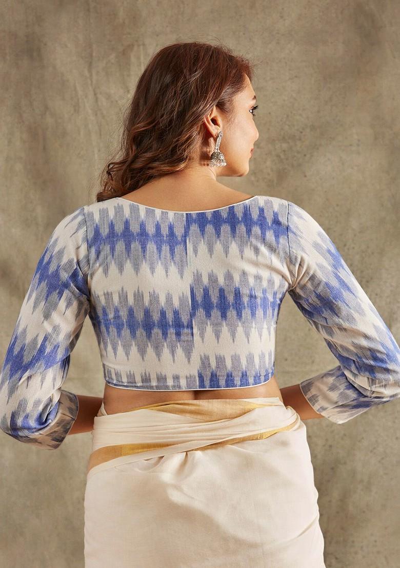 Printed Cotton Saree Blouse
