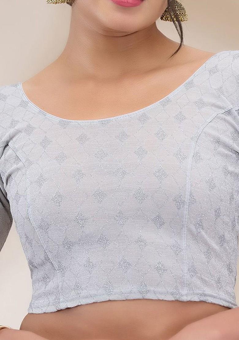 Self Design Readymade Non Padded Saree Blouse