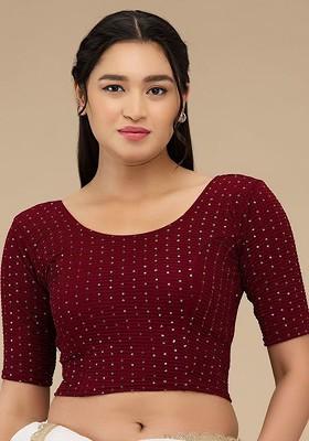 Sequinned Embellished Non Padded Readymade Blouse