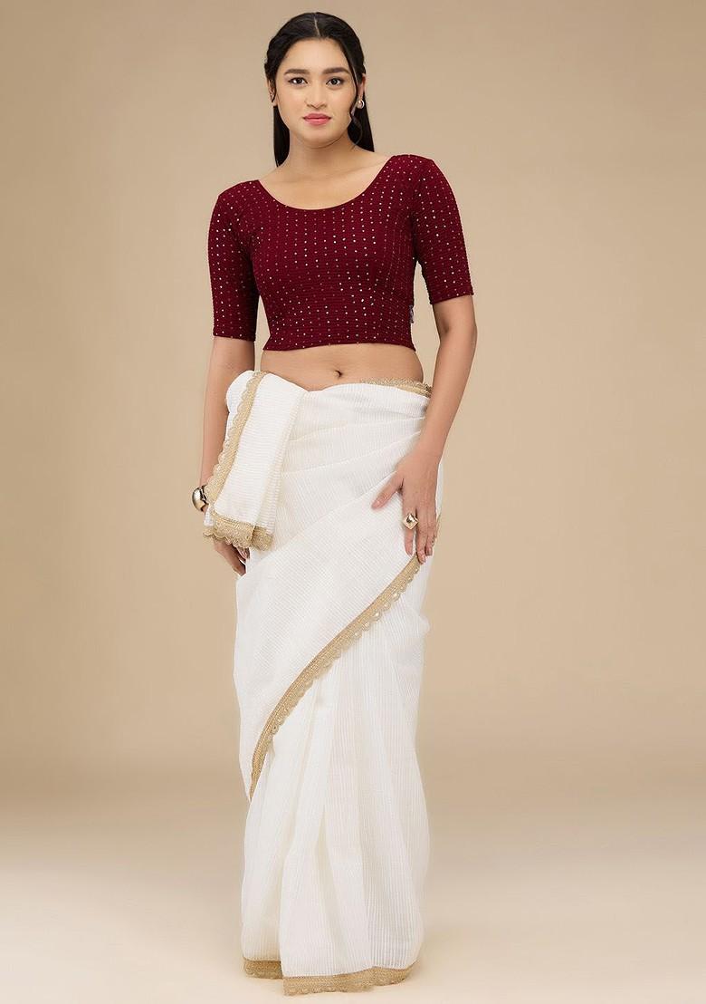 Sequinned Embellished Non Padded Readymade Blouse