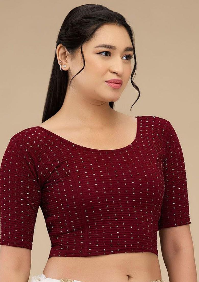 Sequinned Embellished Non Padded Readymade Blouse
