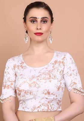 Printed Stretchable Saree Blouse