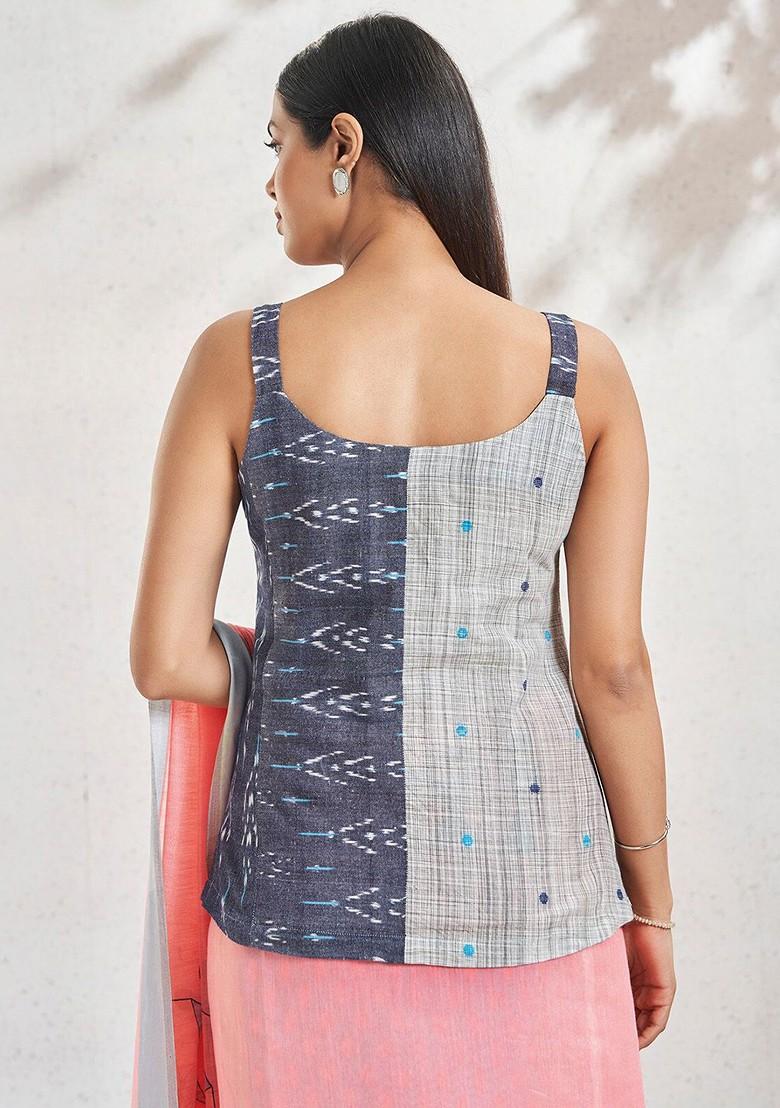 Printed Cotton Saree Blouse