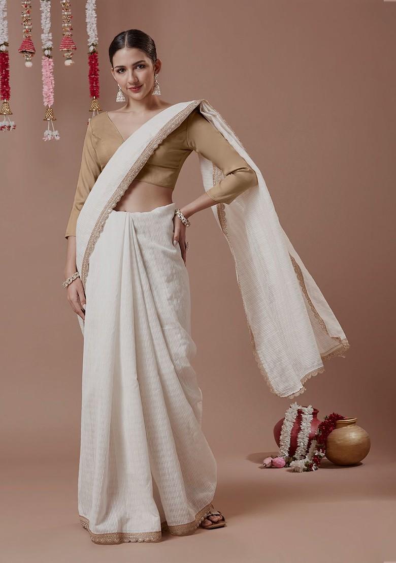 Women Plunging V Neck Readymade Padded Saree Blouse