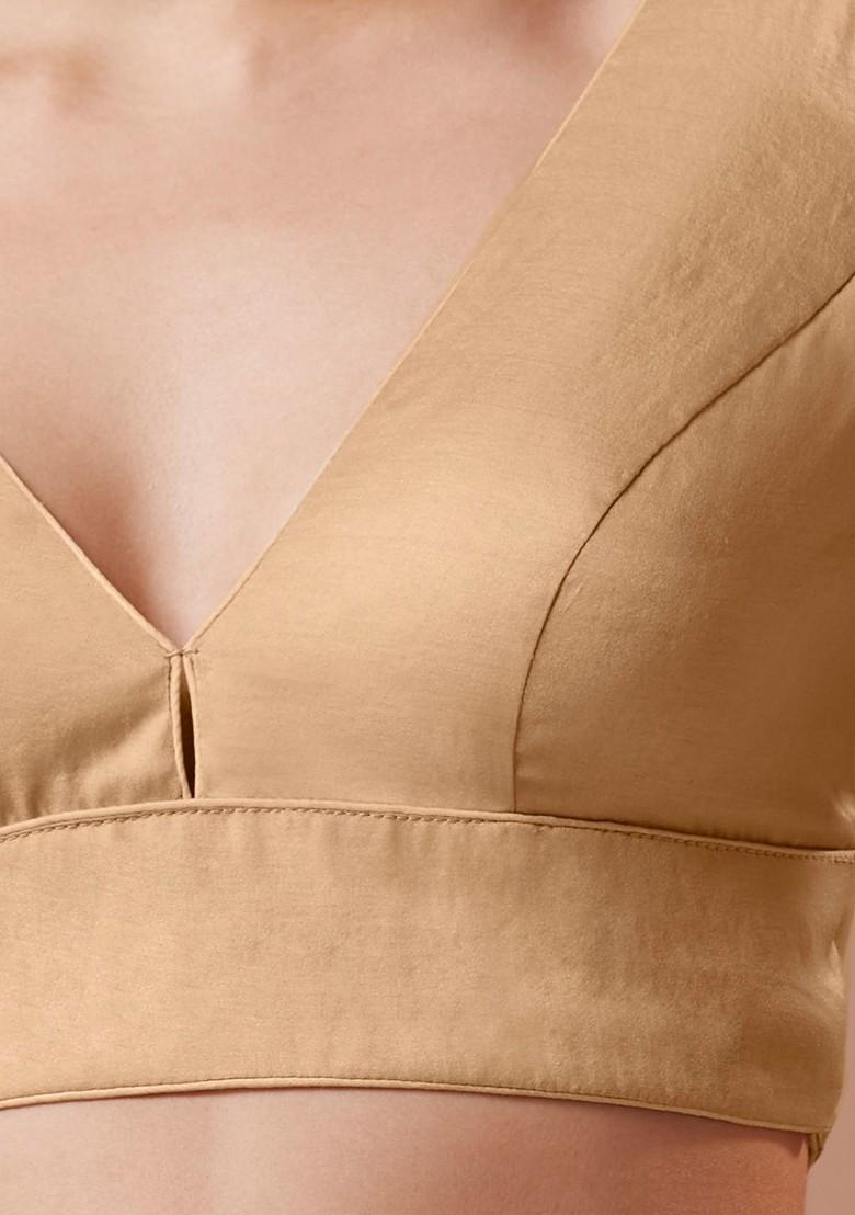 Women Plunging V Neck Readymade Padded Saree Blouse