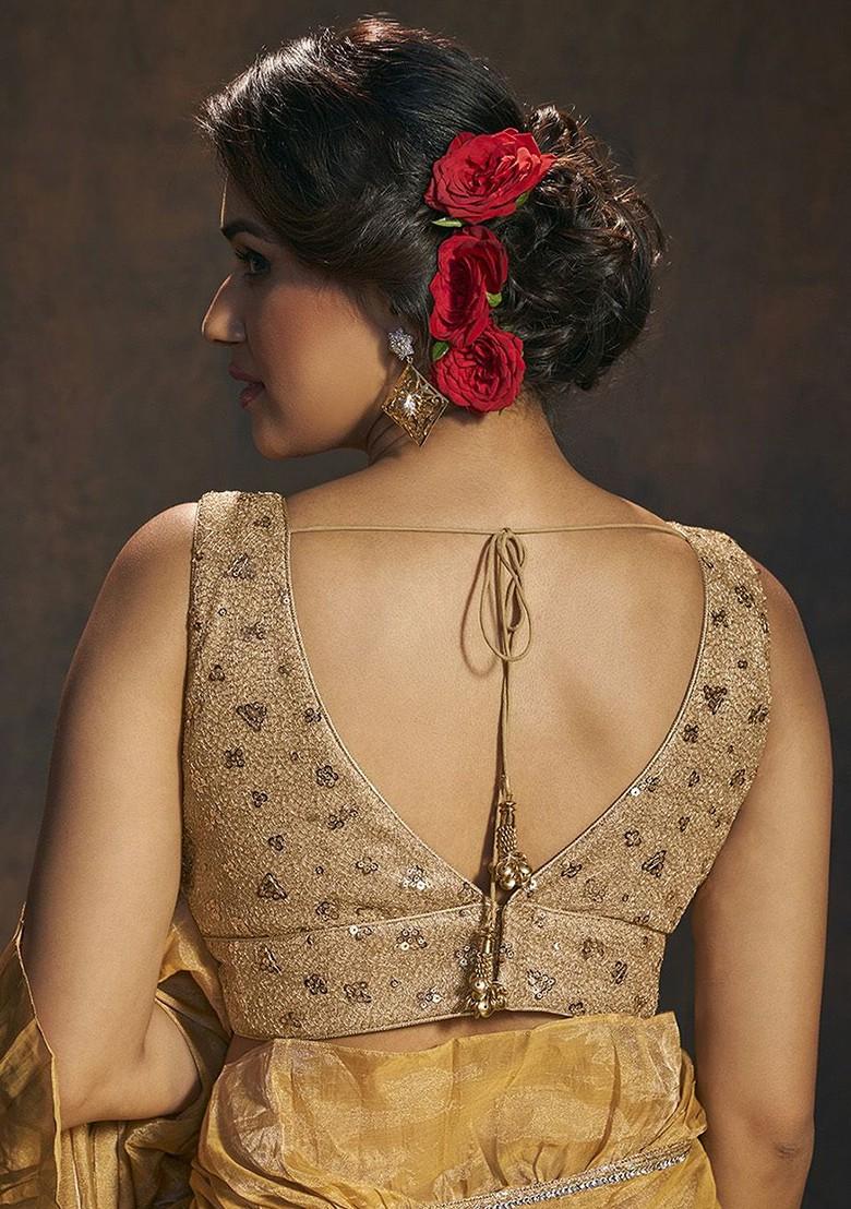 Embroidery Padded Readymade Saree Blouse