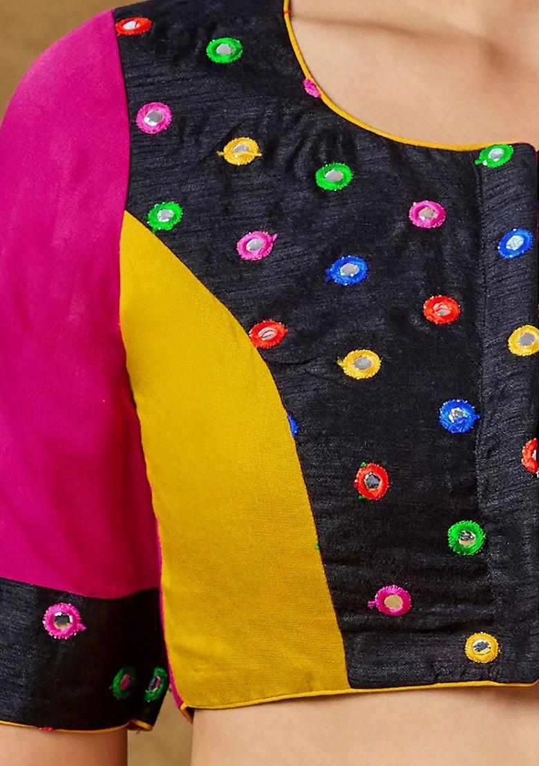 Embroidered Padded Cotton Saree Blouse