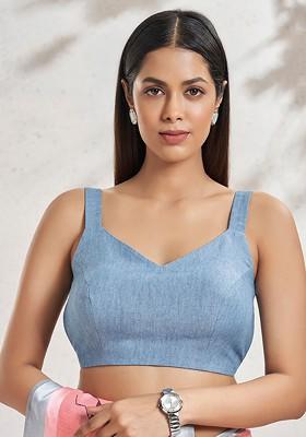 Sweetheart Neck Cotton Saree Blouse