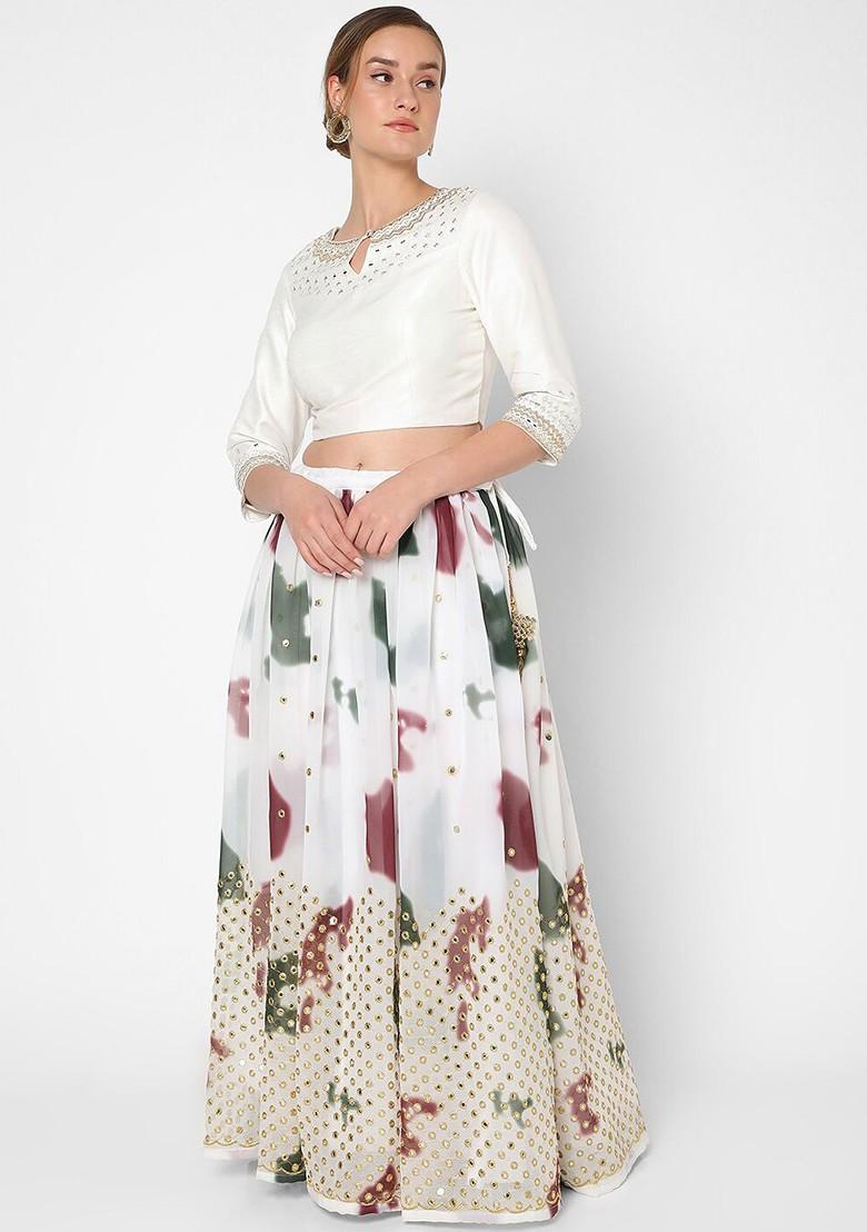 Women White Embroidered Readymade Saree Blouse